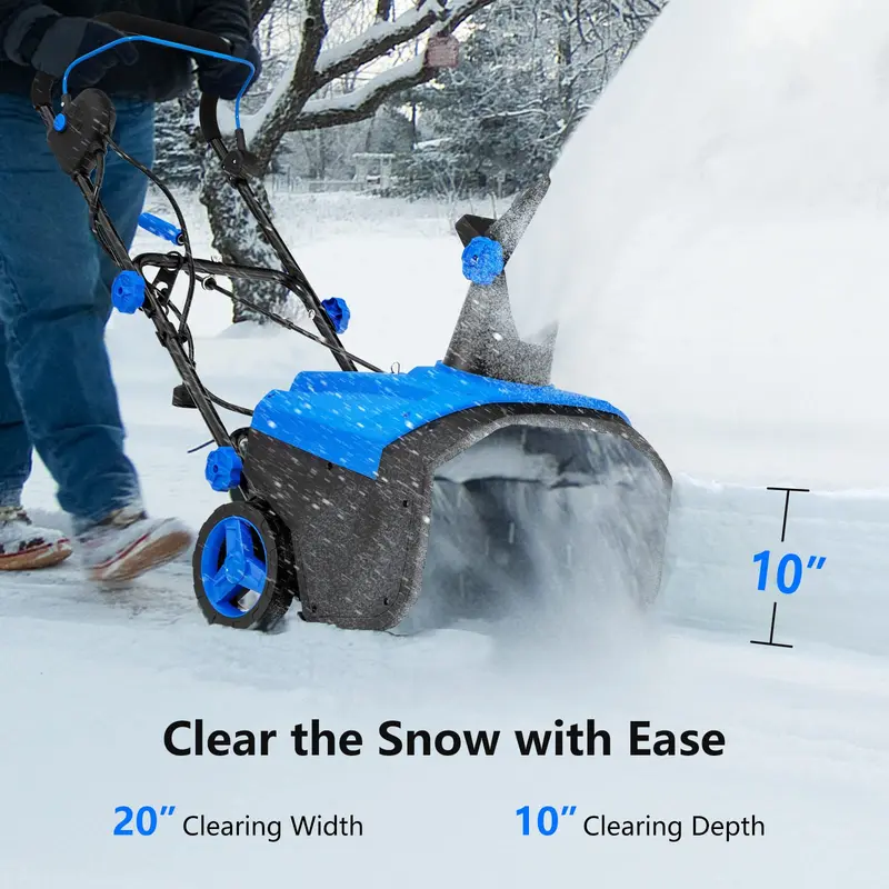 Goplus Schneefräse, elektrische Schneeschaufel mit 120 V und 15 A, 180° drehbarem Auswurfschacht und klappbarem Griff für Hof und Einfahrt