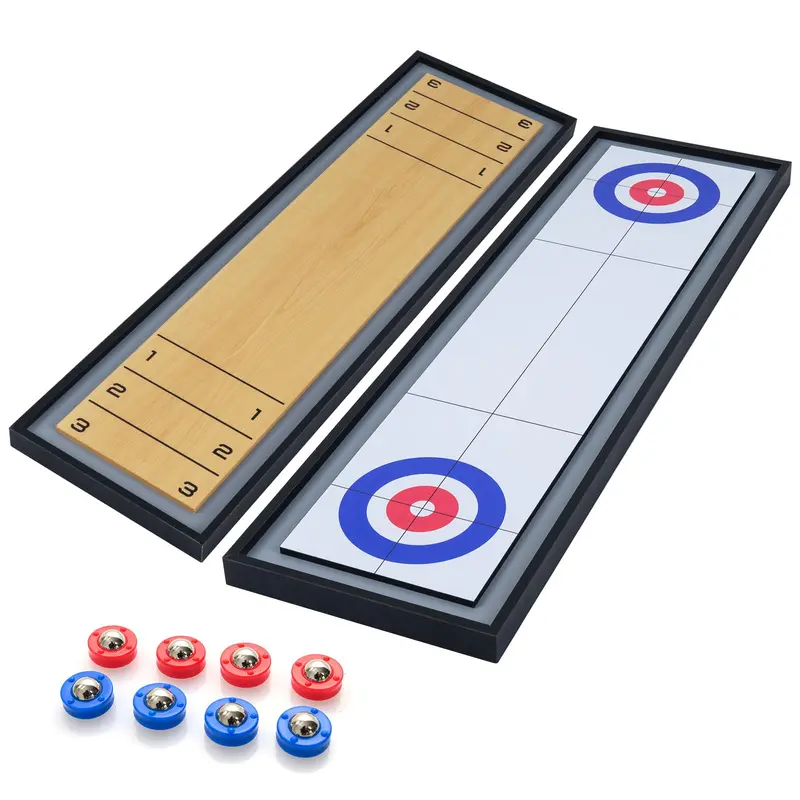 Goplus Shuffleboard- und Curling-Spiel: 2-in-1-Kombinations-Spielset für Erwachsene