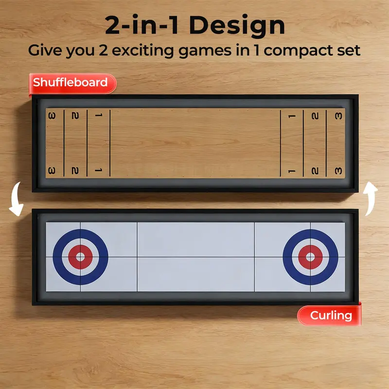 Goplus Shuffleboard- und Curling-Spiel: 2-in-1-Kombinations-Spielset für Erwachsene