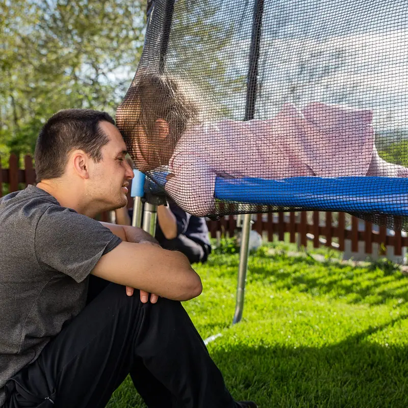 GoPlus-Sicherheitsnetz für Trampolins mit runder Rahmenkonstruktion (8 ft, 10 ft, 12 ft, 14 ft, 15 ft, 16 ft) – Ersatz-Außen-Netz