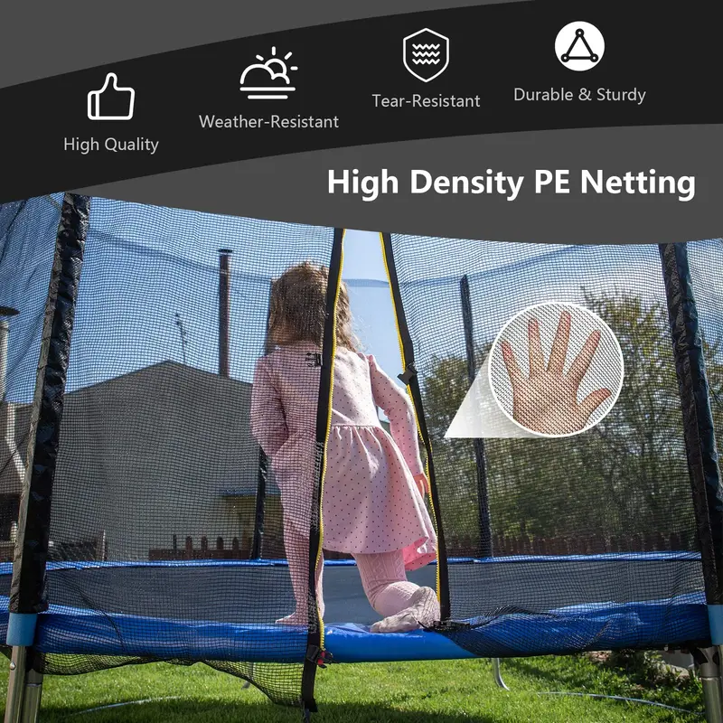 GoPlus-Sicherheitsnetz für Trampolins mit runder Rahmenkonstruktion (8 ft, 10 ft, 12 ft, 14 ft, 15 ft, 16 ft) – Ersatz-Außen-Netz