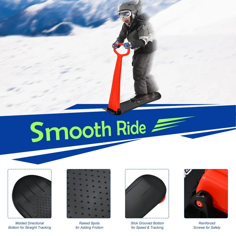 Goplus Ski-Scooter mit Klappfunktion, Snowboard/Snowscooter mit ergonomischem Griff