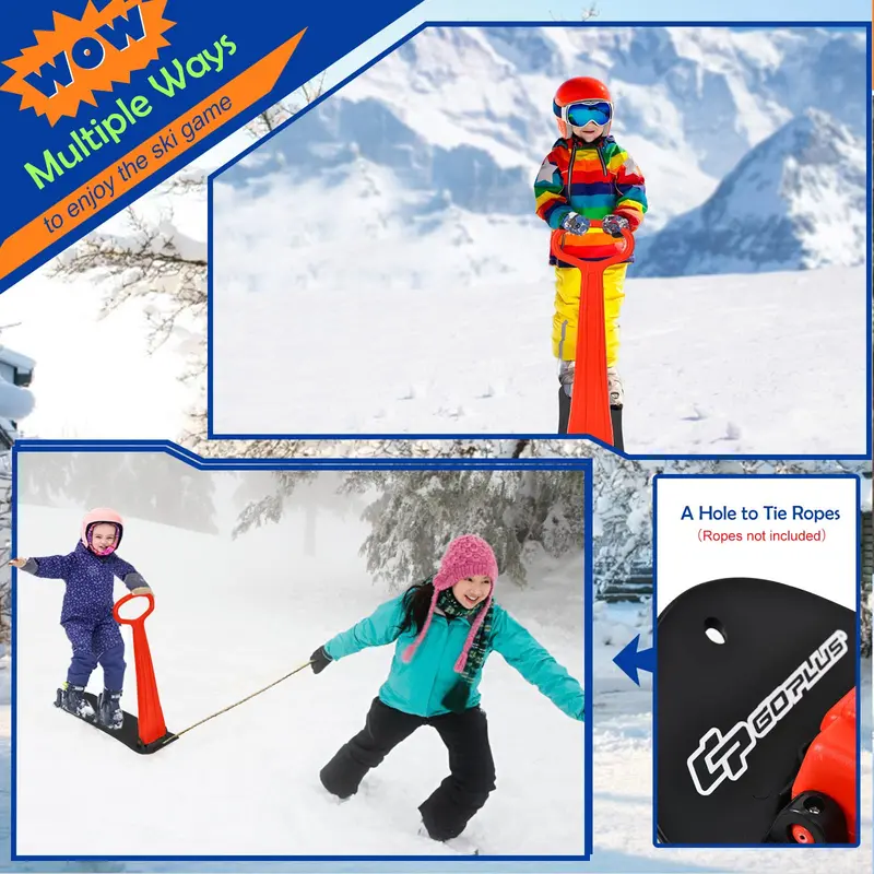 Goplus Ski-Scooter mit Klappfunktion, Snowboard/Snowscooter mit ergonomischem Griff