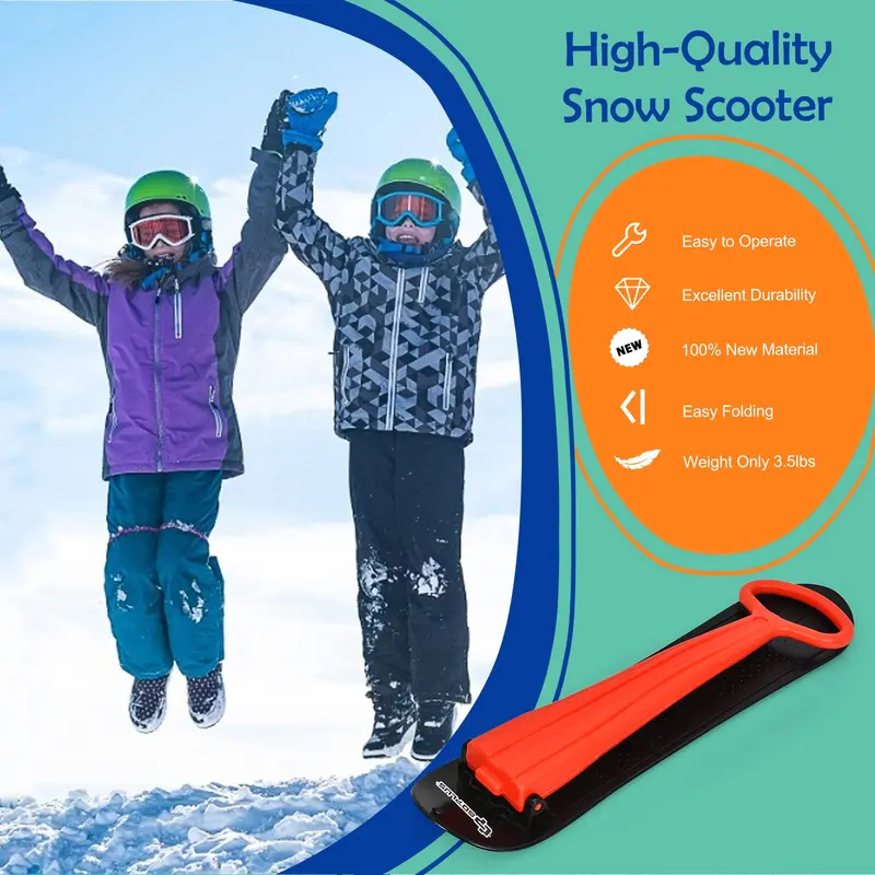 Goplus Ski-Scooter mit Klappfunktion, Snowboard/Snowscooter mit ergonomischem Griff