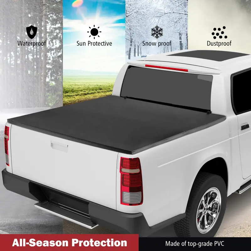 Goplus Soft Quad-Fold Tonneau-Cover