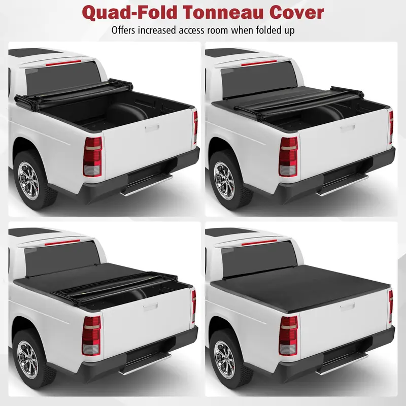 Goplus Soft Quad-Fold Tonneau-Cover
