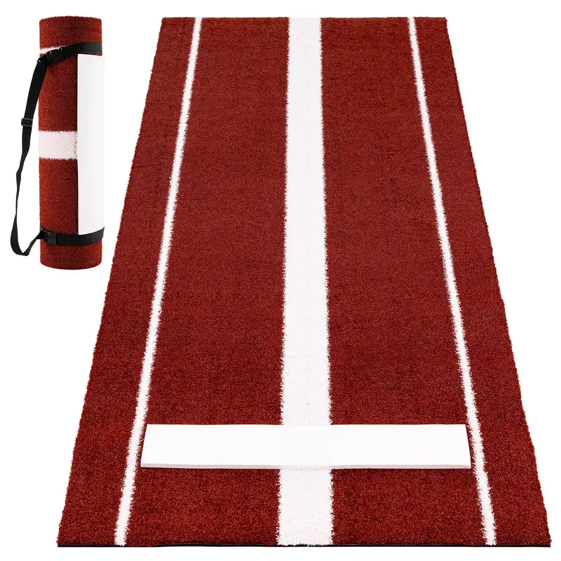 Goplus Softball-Wurfmatte für Indoor- und Outdoor-Training, 10 × 3 Fuß