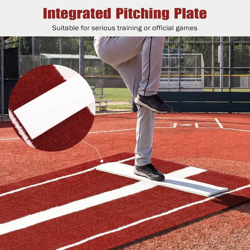 Goplus Softball-Wurfmatte für Indoor- und Outdoor-Training, 10 × 3 Fuß