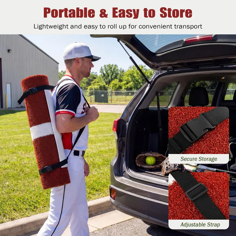 Goplus Softball-Wurfmatte für Indoor- und Outdoor-Training, 10 × 3 Fuß