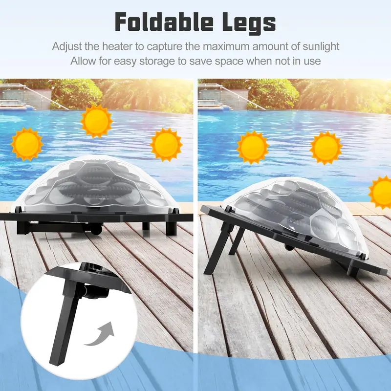 GoPlus Solar-Dome-Schwimmbadheizung für Aufstellpools, Solarheizung für Schwimmbäder
