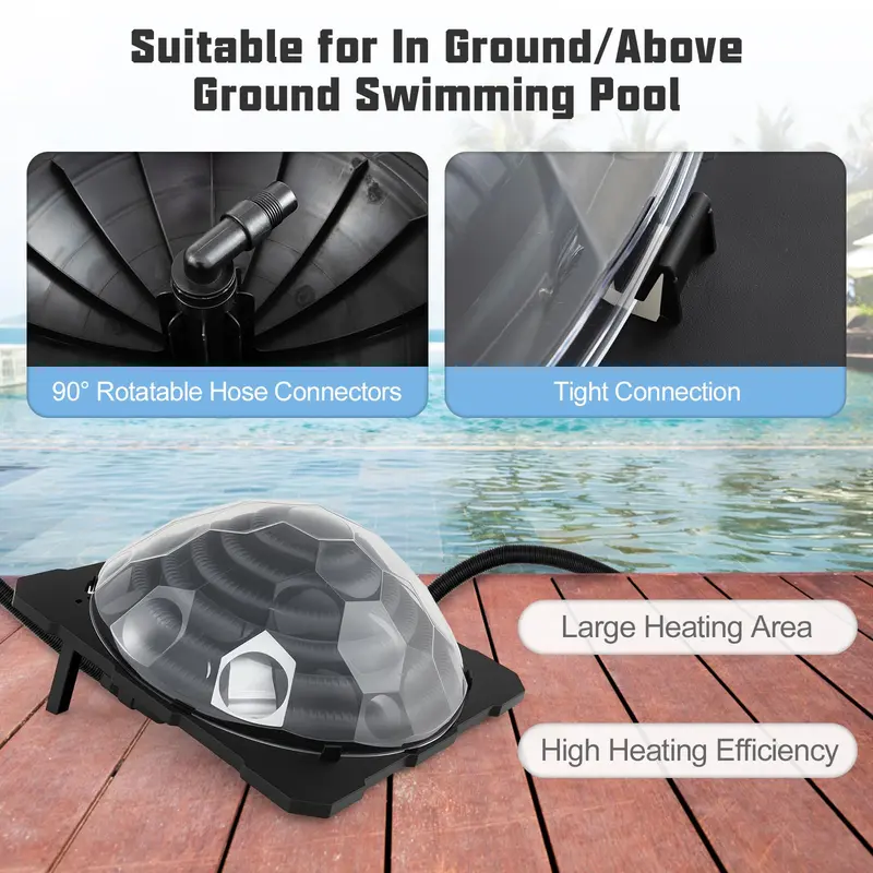 GoPlus Solar-Dome-Schwimmbadheizung für Aufstellpools, Solarheizung für Schwimmbäder