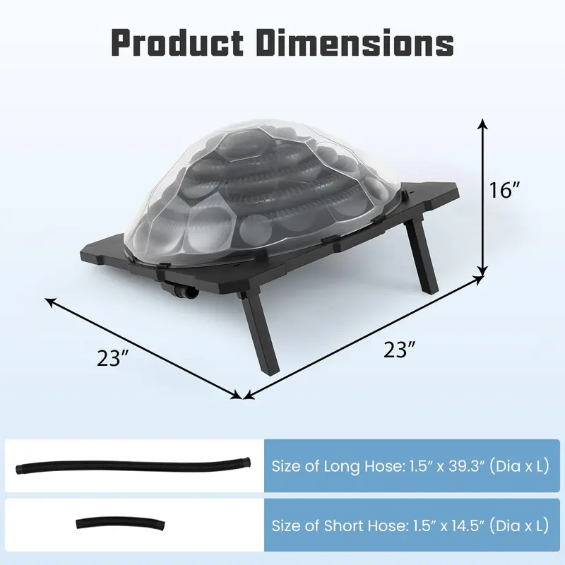GoPlus Solar-Dome-Schwimmbadheizung für Aufstellpools, Solarheizung für Schwimmbäder