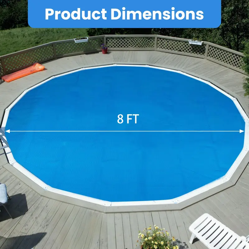 Goplus Solar-Poolabdeckung rund, 2,46 m / 3,69 m Durchmesser | Hochwertige thermische Isolier-Blasenfolie mit Solareffekt