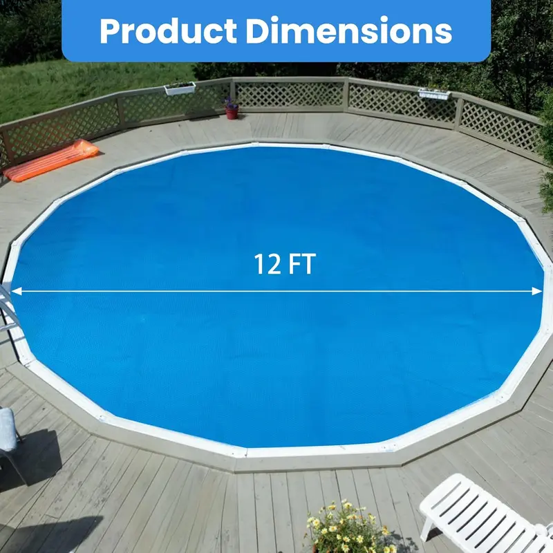 Goplus Solar-Poolabdeckung rund, 2,46 m / 3,69 m Durchmesser | Hochwertige thermische Isolier-Blasenfolie mit Solareffekt