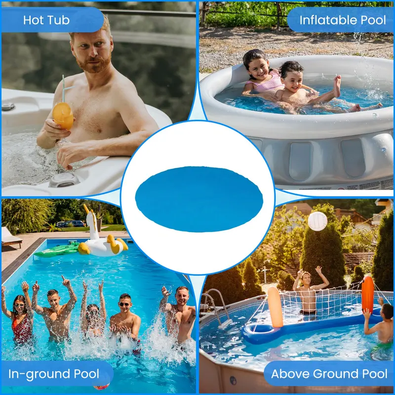 Goplus Solar-Poolabdeckung rund, 2,46 m / 3,69 m Durchmesser | Hochwertige thermische Isolier-Blasenfolie mit Solareffekt