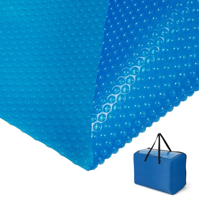 Goplus Solardecke für Swimmingpools, 12 x 24 Fuß (ca. 3,66 x 7,32 m), 12 Mil (ca. 3 mm) stark, inkl. Transporttasche – geeignet für eingelassene und aufgestellte Pools