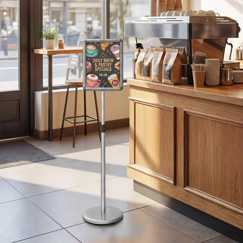 Goplus-Ständer für Schilder, 21,6 × 27,9 cm, mit Schnellverschluss-Rahmen und 360°-Drehfunktion 2