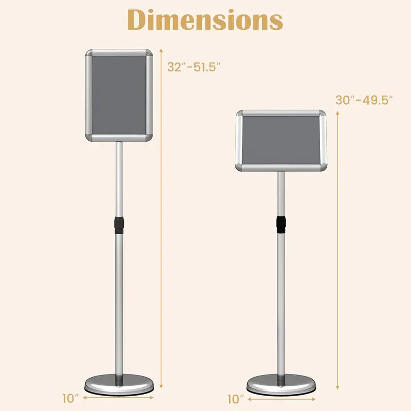 Goplus-Ständer für Schilder, 21,6 × 27,9 cm, mit Schnellverschluss-Rahmen und 360°-Drehfunktion
