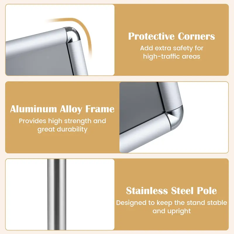 Goplus-Ständer für Schilder, 21,6 × 27,9 cm, mit Schnellverschluss-Rahmen und 360°-Drehfunktion