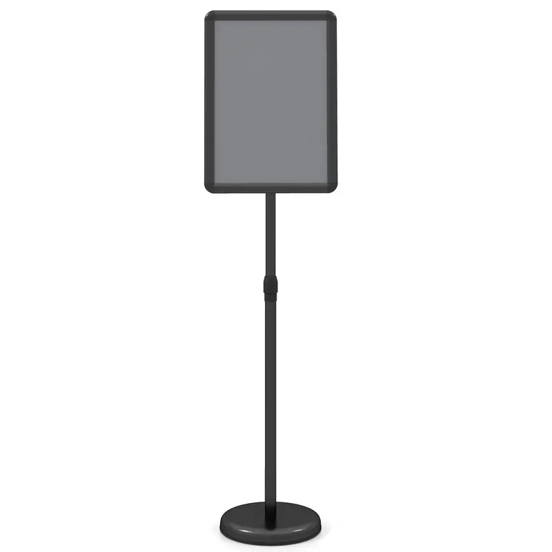 Goplus Stehender Posterhalter mit verstellbarer Höhe (28 x 43 cm), Schnellverschluss-Rahmen und 360°-Drehfunktion