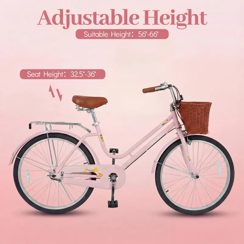 GoPlus Strand-Cruiser-Fahrrad mit Korb, Gepäckträger und Klingel für Jugendliche, Erwachsene und Damen 2