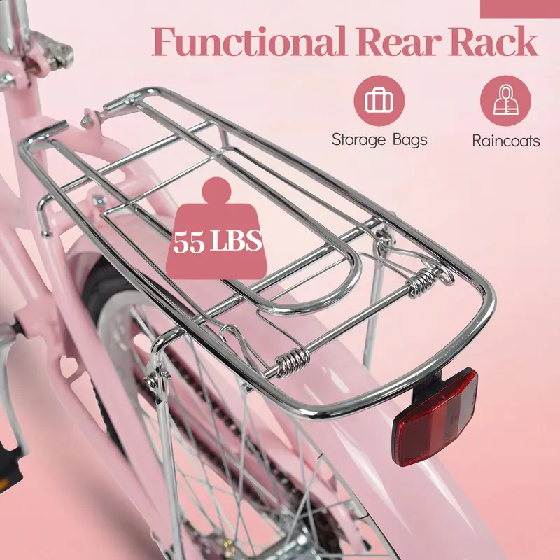 GoPlus Strand-Cruiser-Fahrrad mit Korb, Gepäckträger und Klingel für Jugendliche, Erwachsene und Damen