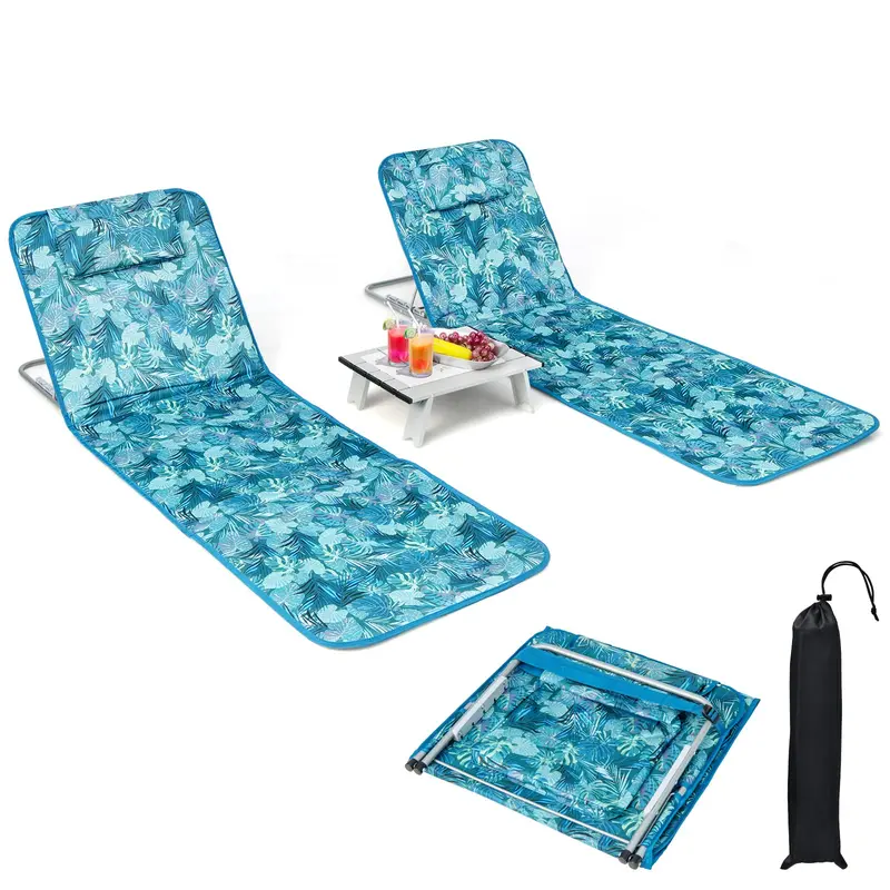 Goplus Strandstühle mit Seitentisch