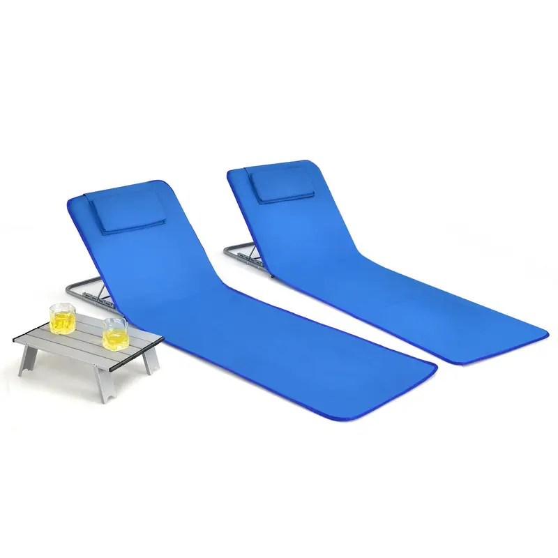 Goplus Strandstühle mit Seitentisch