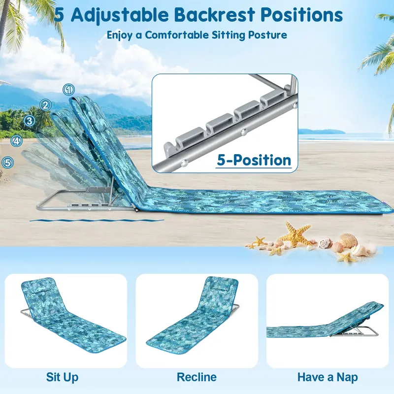 Goplus Strandstühle mit Seitentisch