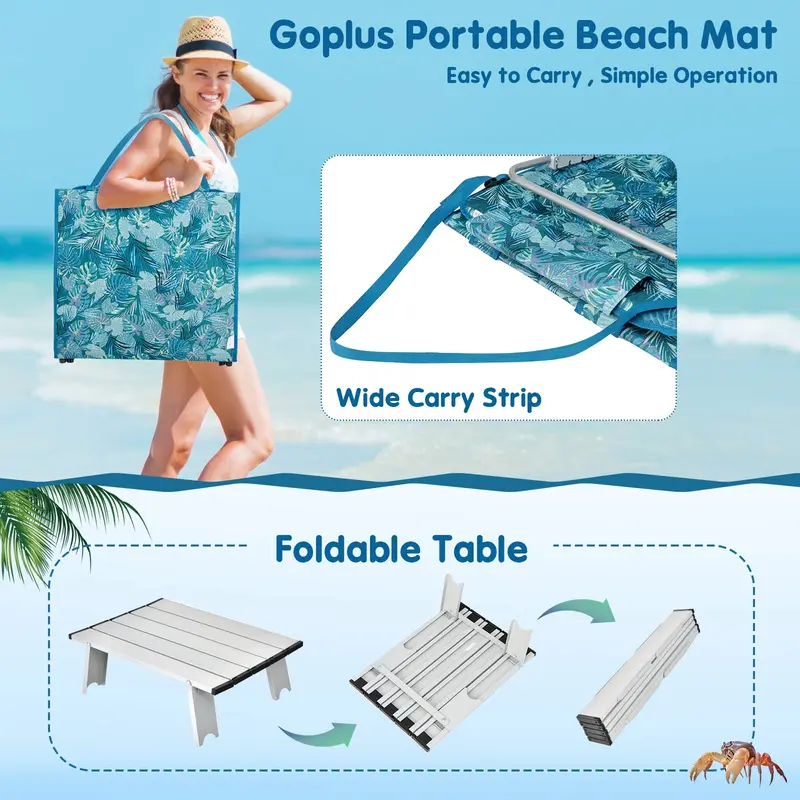 Goplus Strandstühle mit Seitentisch