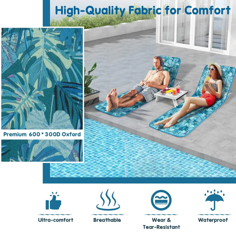 Goplus Strandstühle mit Seitentisch