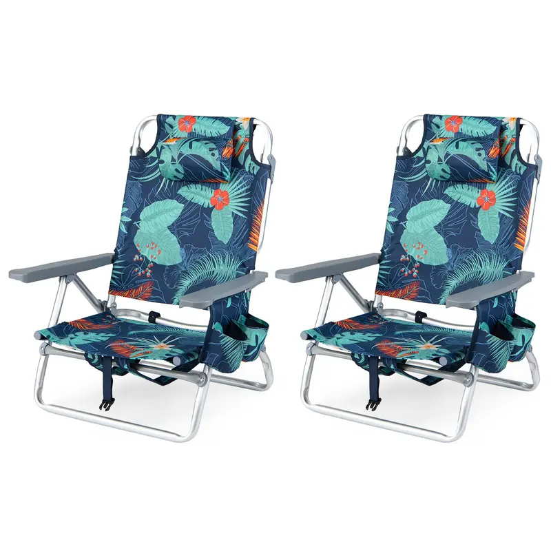 GoPlus Strandstühle, tragbare Klappstühle mit Rucksackfunktion (2/4 Stück)