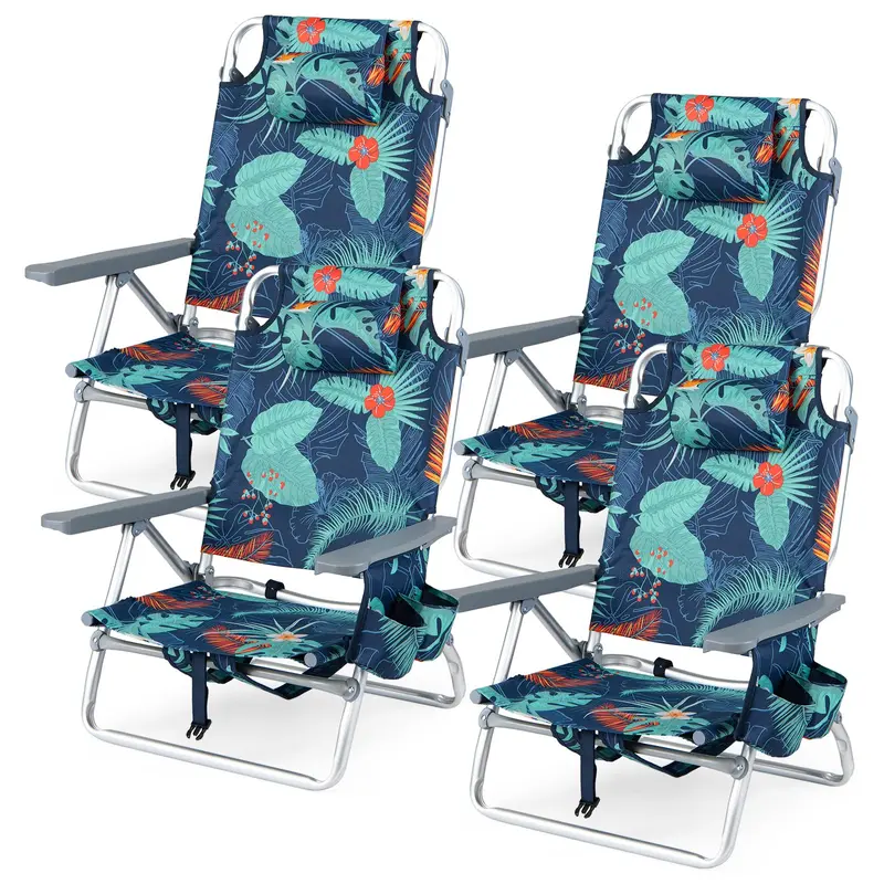 GoPlus Strandstühle, tragbare Klappstühle mit Rucksackfunktion (2/4 Stück)