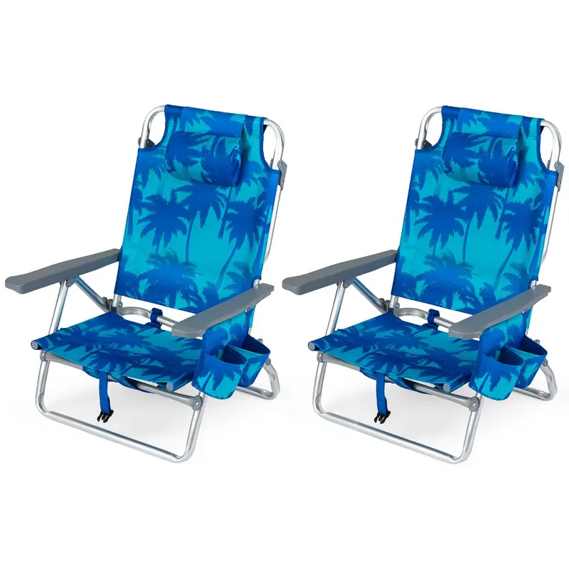GoPlus Strandstühle, tragbare Klappstühle mit Rucksackfunktion (2/4 Stück)