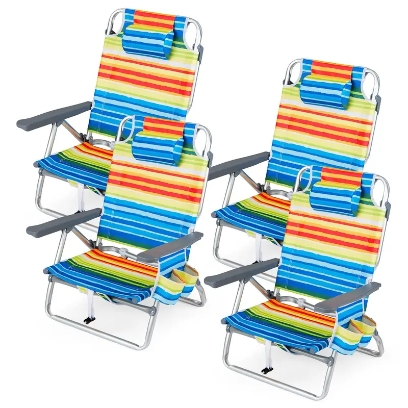 GoPlus Strandstühle, tragbare Klappstühle mit Rucksackfunktion (2/4 Stück)