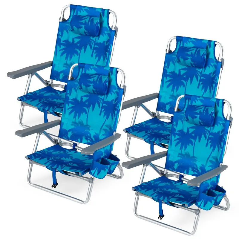 GoPlus Strandstühle, tragbare Klappstühle mit Rucksackfunktion (2/4 Stück)