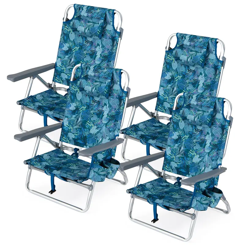 GoPlus Strandstühle, tragbare Klappstühle mit Rucksackfunktion (2/4 Stück)