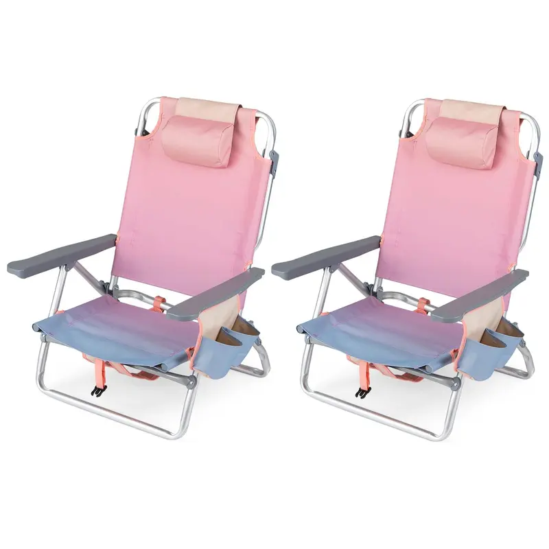GoPlus Strandstühle, tragbare Klappstühle mit Rucksackfunktion (2/4 Stück)