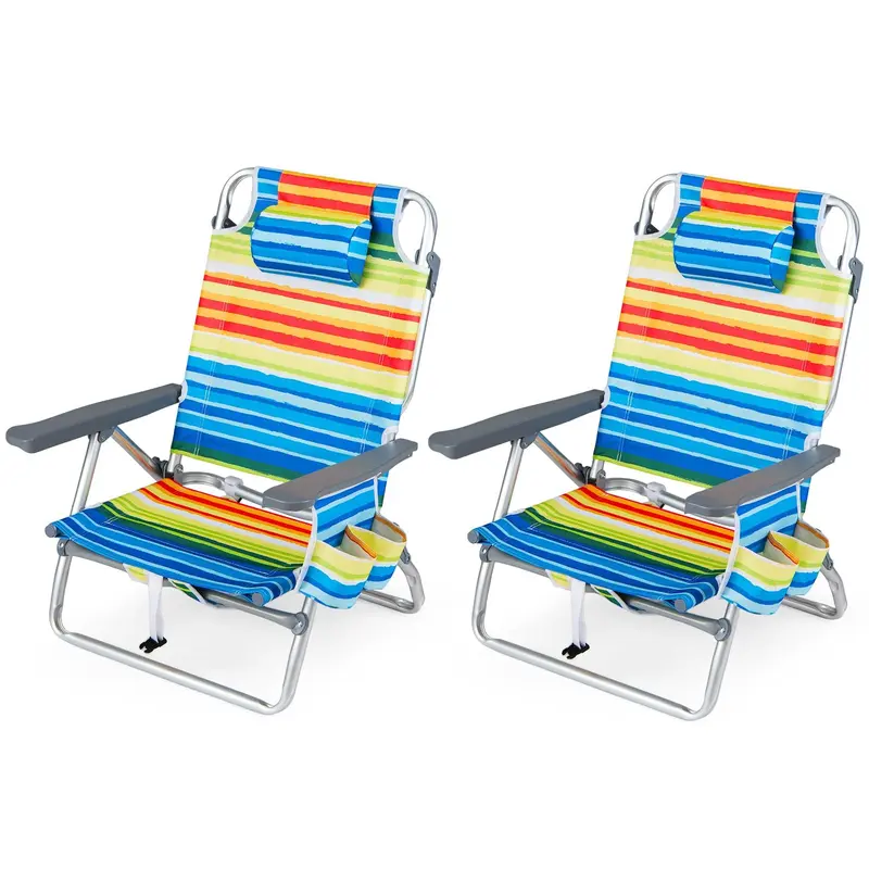 GoPlus Strandstühle, tragbare Klappstühle mit Rucksackfunktion (2/4 Stück)