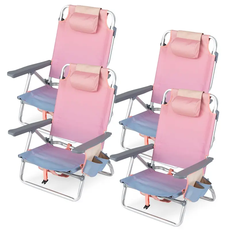 GoPlus Strandstühle, tragbare Klappstühle mit Rucksackfunktion (2/4 Stück)