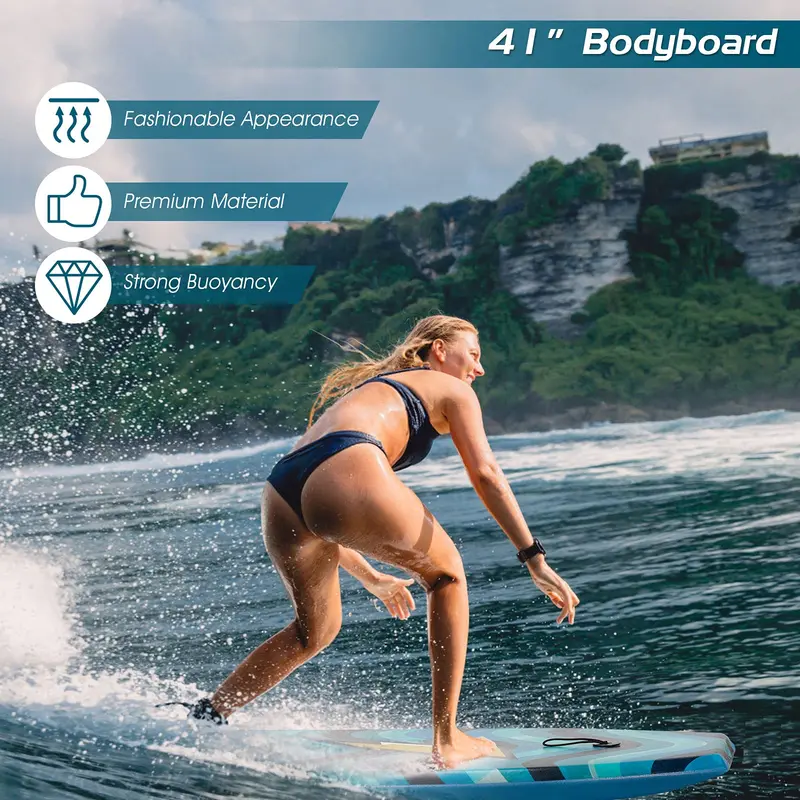 Goplus Superleichtes Bodyboard, 37–41 Zoll mit EPS-Kern und XPE-Deck