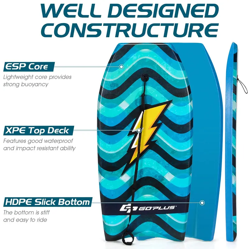 Goplus Superleichtes Bodyboard, 37–41 Zoll mit EPS-Kern und XPE-Deck