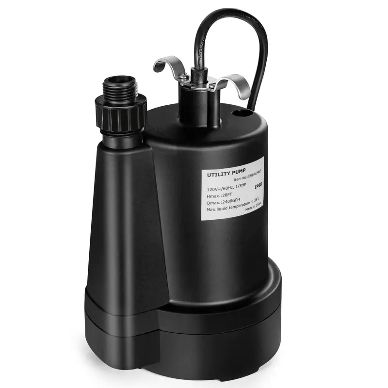 GoPlus-Tauchpumpe, 1/3 PS, 2400 GPH, Tauchsumpfpumpe mit 3 m Netzkabel und Einlassfilter