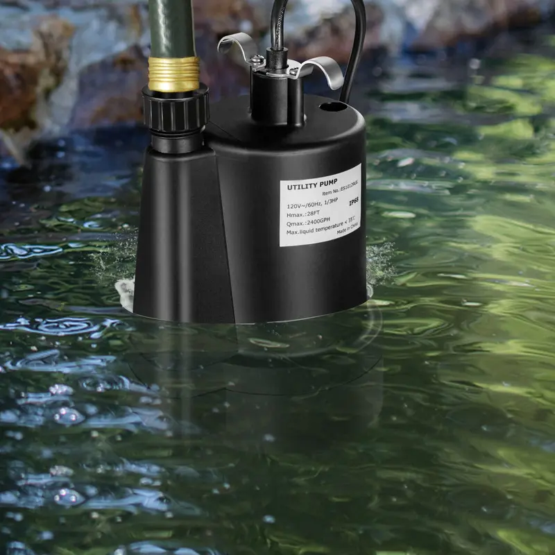 GoPlus-Tauchpumpe, 1/3 PS, 2400 GPH, Tauchsumpfpumpe mit 3 m Netzkabel und Einlassfilter 2
