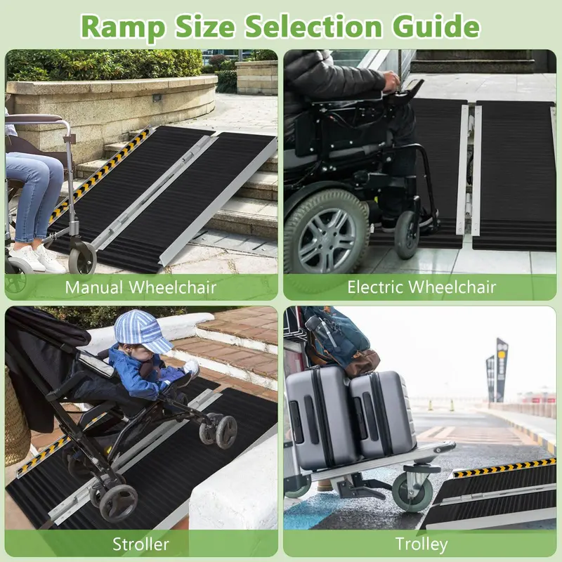 GoPlus tragbarer Aluminium-Rollstuhlrampe 2