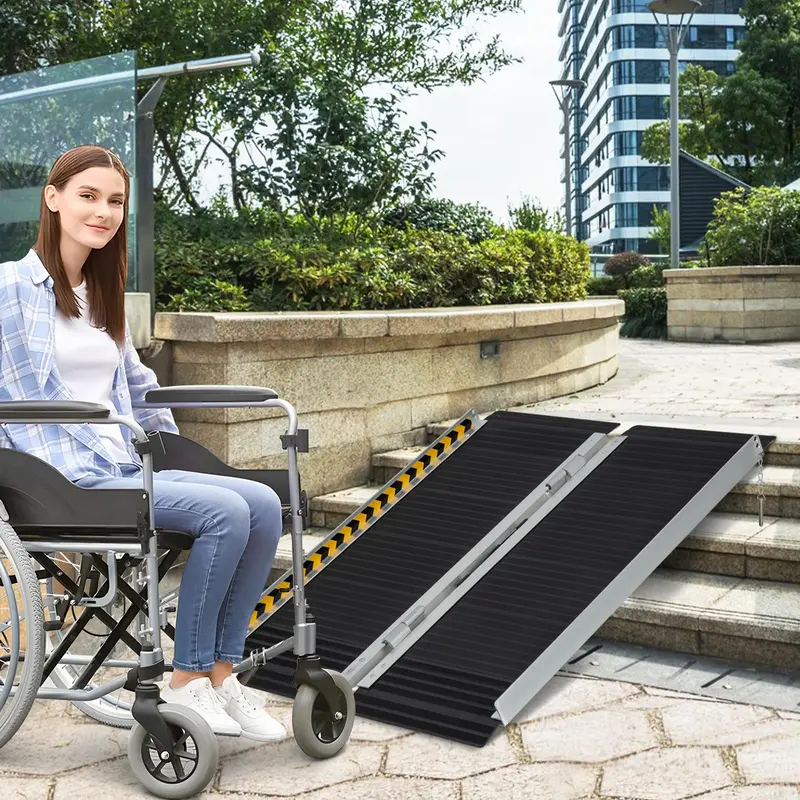 GoPlus tragbarer Aluminium-Rollstuhlrampe