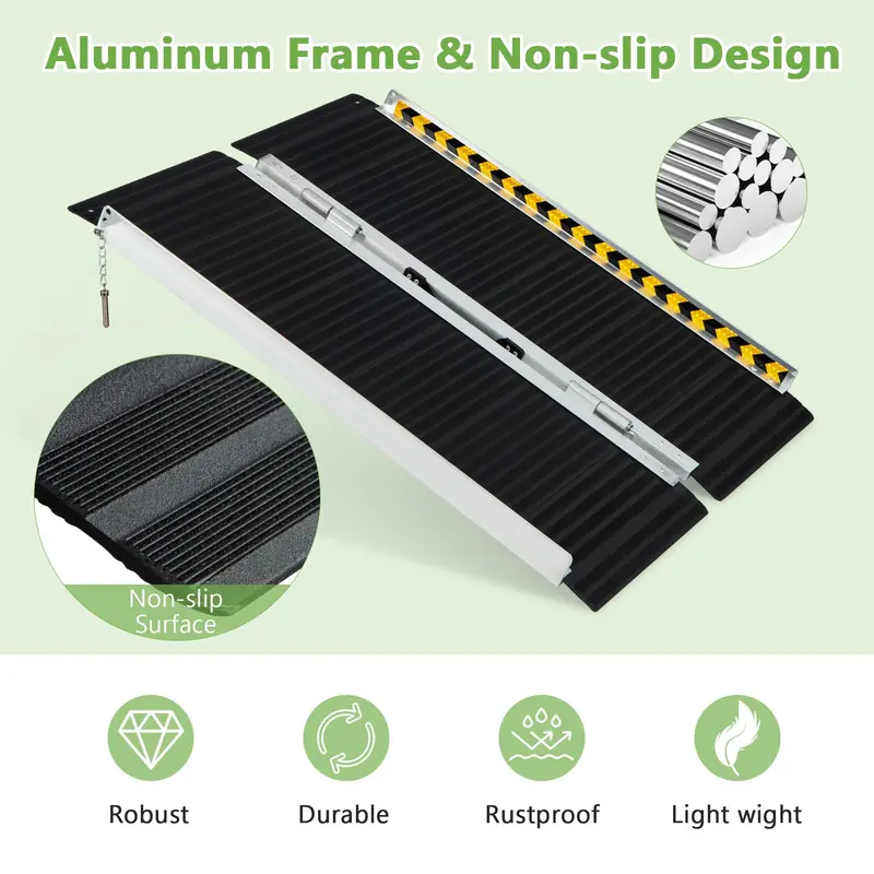 GoPlus tragbarer Aluminium-Rollstuhlrampe