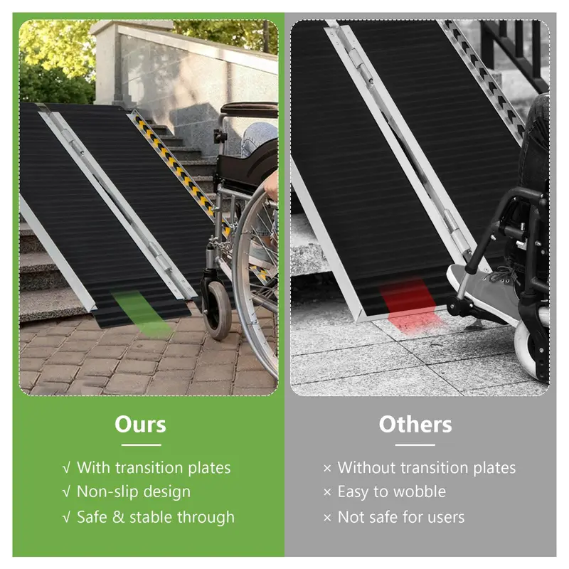 GoPlus tragbarer Aluminium-Rollstuhlrampe