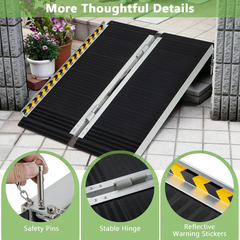 GoPlus tragbarer Aluminium-Rollstuhlrampe
