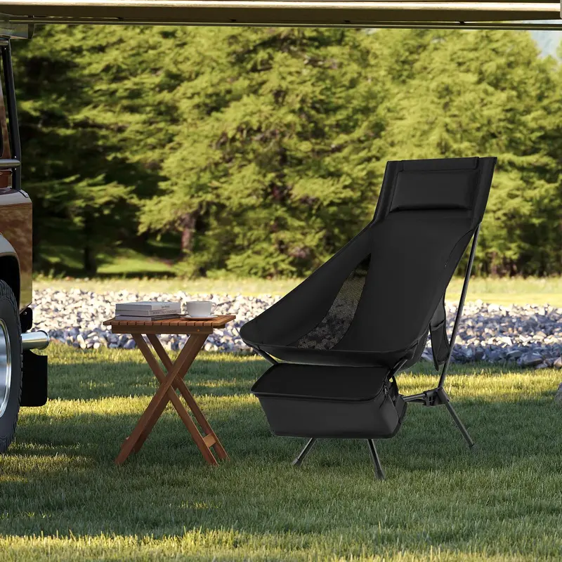 Goplus tragbarer Campingstuhl mit hoher Rückenlehne für Erwachsene – ideal für Outdoor-Aktivitäten, Wandern und Strand 2